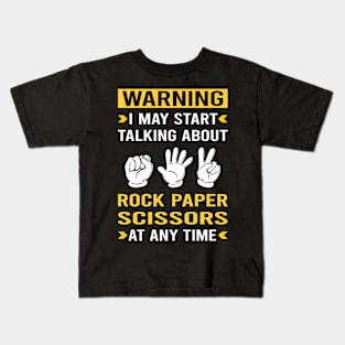 Warning Rock Paper Scissors Kids T-Shirt